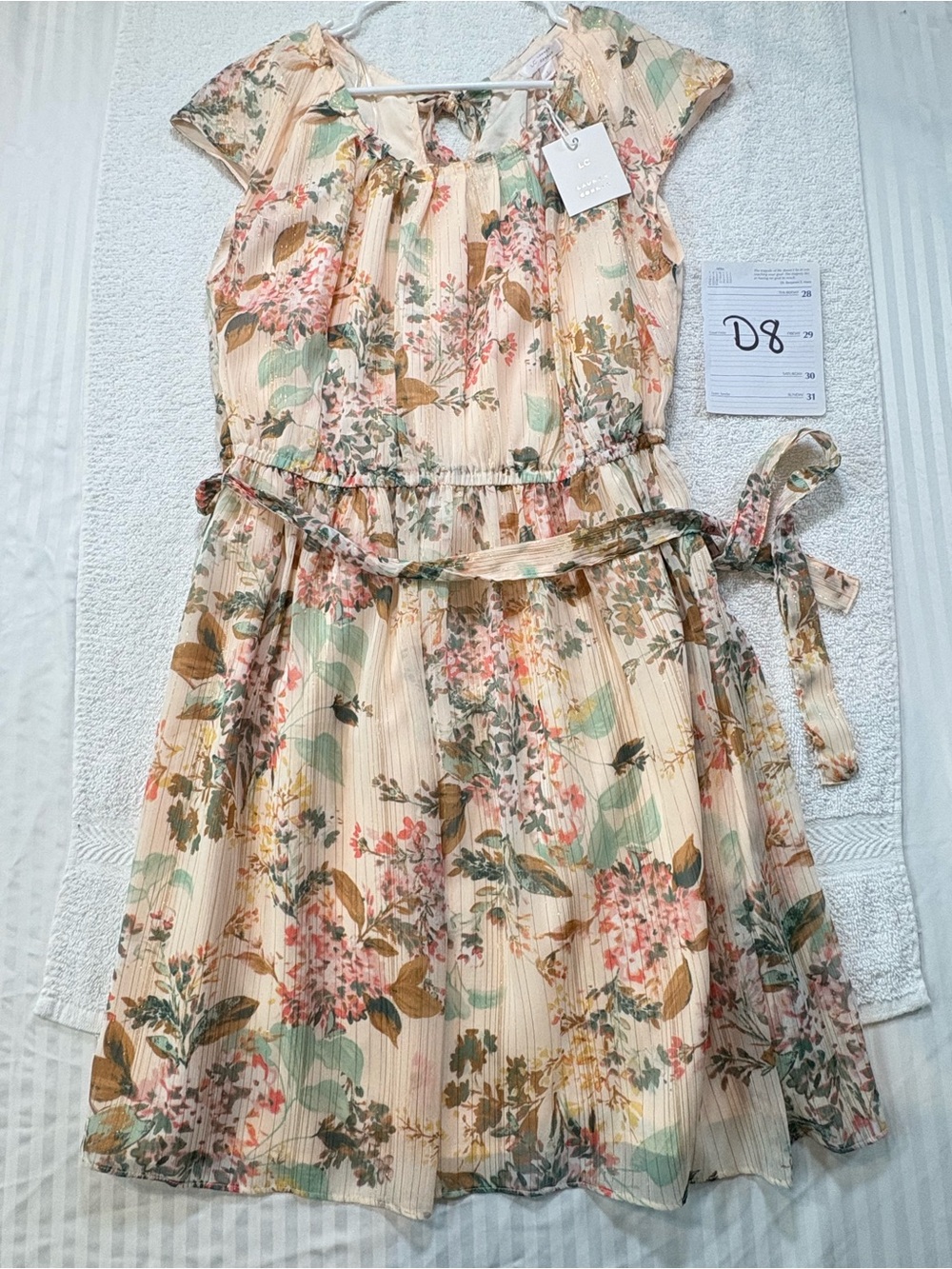 LC Lauren Conrad Vintage Style Floral Chiffon Midi Dress NWT Large Pleated Boho